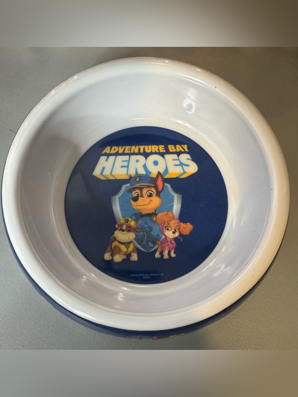 Nickelodeon PAW Patrol Pet Bowl Blue and White feeding chase marshal graphic